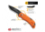 Outdoor Edge Cutlery Razor Mini Folding Knives w/2 Blades, 2.2in, Stainless Steel, Drop Point, Rubber Overmolded Orange Handle, RMB22-2C