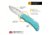 Outdoor Edge Cutlery Razor Mini Folding Knives w/2 Blades, 2.2in, Stainless Steel, Drop Point, Rubber Overmolded Seafoam Handle, RMS22-2C