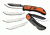 Outdoor Edge Cutlery Razor Lite EDC Folding Knife, 3 in, Japanese 420J2 stainless, Drop Point, Grivory w/ TPR Inserts, Black/Orange Handle, w/ 4 Blades, RLB30-30