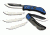 Outdoor Edge Cutlery Razor Lite EDC Folding Knife, 3 in, Japanese 420J2 Stainless, Drop Point, Grivory w/ TPR Inserts, Black/Blue, w/ 4 - 3in Blades, RLU30-40