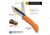 Outdoor Edge Cutlery Razor Pro Folding Knife, 3.5 in, Stainless Steel, Drop Point, Rubber Overmolded, Orange Handle, RSB35-6C