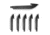 Outdoor Edge Cutlery RazorSafe Stainless Steel Drop Point Blade Pack, 3in, 6 Blades, Black, Clam Pack, RR30K-6C