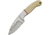 Pakistan 7.13In Skinner Fixed Blade Knife, 7.13in Overall, 3in Satin SS Blade, White Smooth Bone Handle, SS Bolster, Brown Leather Belt Sheath, White, 203407-BO