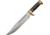 Pakistan Bowie Pakkawood Leather Knife, 11 satin finish stainless bowie blade, Stacked leather and pakkawood handle, 203413