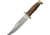 Pakistan Bowie Wood Handle Knife, 6.25 satin finish stainless clip point blade, Walnut and black pakkawood finger grooved handle, 203412-WD