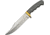 Pakistan Mountain Lion Fixed Blade Knife, 7.25 satin finish stainless clip point blade, Black finger grooved pakkawood handle, 203421-BK