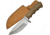 Pakistan Pakkawood Hunter Fixed Blade Knife, 9in Overall, 4.5in Satin SS Drop Point, Brown Finger Grooved Pakkawood Handle, 203359-WD