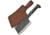 Pakistan Railroad Spike Cleaver Knife, 9in overall. 4.5in blade, Railroad Spike, Twisted handle, Brown Leather Sheath, HS-4416
