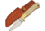 Pakistan Skinner Bone Brass Bolsters Fixed Blade Knife, 8.13in Overall, 3.5in Satin SS Drop Point, White Smooth Bone Handle, Brass Guard, Brown Leather Belt Sheath, White, 203389