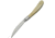 Pakistan Slim Line Skinner Knife, 6.13in Overall, 2.5in Satin SS Wharncliffe Blade, White Smooth Bone Handle, SS Bolster, Brown Leather Sheath, DH-8017