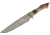 Paladin Fixed Blade Knife - Bear Engraving, 5in, Stainless Steel, Bowie, Brown Crown Stag Handle, PE-CS-8503-B