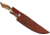 Paladin Fixed Blade Knife - Bear Engraving, 5in, Stainless Steel, Bowie, Brown Crown Stag Handle, PE-CS-8503-B