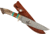 Paladin Fixed Blade Knife - Mountain Man Engraving, 5in, Stainless Steel, Bowie, Brown Crown Stag Handle, PE-CS-8503-MM