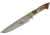 Paladin Fixed Blade Knife - Mountain Man Engraving, 5in, Stainless Steel, Bowie, Brown Crown Stag Handle, PE-CS-8503-MM
