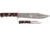 Paladin Old Timer Fixed Blade Combo Knife Set - Alamo, Stainless Steel, Drop Point, Brown Sawcut Synthetic Handle, PE-OT-8506-A