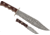 Paladin Old Timer Fixed Blade Combo Knife Set - Monumnet, Stainless Steel, Drop Point, Brown Sawcut Synthetic Handle, PE-OT-8506-M