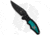 Paragon Custom Turquoise Automatic Folding Knife, 3.50in, ATS-34 Steel, Clip Point Blade, Aluminum Black/Teal Handle, Black/Black/Teal, 8.00in, BHQ-6606