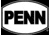 Penn Logo Sticker, White, 5in. 180669