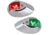 Perko LED Side Lights w/ Housing, 24V, Chrome Plated Housing, Red/Green, 0602DP2CHR