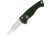 Piranha Knives Auto Fingerling Automatic Folding Knife, 2.5in, 154CM, Plain Blade, Mirror Finish, Green Aluminum Handle, P-2G