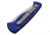Piranha Knives Auto Fingerling Automatic Folding Knife, 2.5in, 154CM, Plain Blade, Mirror Finish, Blue Aluminum Handle, P-2B