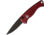 Piranha Knives Auto Fingerling Automatic Folding Knife, 2.5in, 154CM, Plain Blade, Black Oxide, Red Aluminum Handle, P-2RT