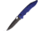 Piranha Knives Auto Predator Automatic Automatic Folding Knife, 4in, CPM S30V, Black Blade, Blue Textured Aluminum Handle, P-10BT