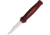 Piranha Knives Auto Rated-R OTF Automatic Folding Knife, 3.5in, 154CM, Clip Point Blade, Mirror Finish, Burgundy Aluminum Handle, P-19R