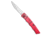 Piranha Piranha Crossfire Automatic Knife Pink Aluminum 3.1" Mirror Serrated P-23PKS, Pink, 154CM, adult, BHQ-210924
