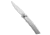 Piranha Piranha Crossfire Automatic Knife Silver Aluminum 3.1" Mirror P-23S, Silver, 154CM, adult, BHQ-208142