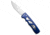 Piranha Piranha MagnaRaptor Automatic Knife Blue Aluminum 3.4" Satin Serr, Blue, CPM MagnaCut, adult, BHQ-217967