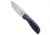 Poikilo Blade Poikilo Blade Gecko Midtech 4 Flipper Knife Zirconium 3.25" Satin, Blue/Gray/Purple, M398, adult, BHQ-218736