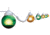 Polymer String Globe Light Sets - 6 Light, Green/Yellow, 1631-01523