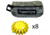 Powerflare PF-200 Softpack,  8 Safety Lights,Amber LED,ACU Bag,8 Batteries, Yellow Shell SP8ACU-A-Y