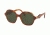 Prada PR06US Sunglasses TH71I0-52 - Light Havana/striped White Frame, Green Lenses