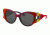 Prada PR10US Single Vision Prescription Sunglasses PR10US-C0J5S0-54 - Lens Diameter 54 mm, Frame Color Fuxia/yellow/orange