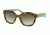 Prada PR12SSF Sunglasses UEZ4K1-53 - Spotted Brown Green Frame, Green Gradient Grey Lenses