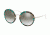 Prada PR50TS Single Vision Prescription Sunglasses PR50TS-KJJ5O0-54 - Lens Diameter 54 mm, Frame Color Striped Grey Green