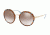 Prada PR50TS Single Vision Prescription Sunglasses, 54mm, Striped Brown/azure, PR50TS-KJO4O0-54-SV