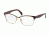 Prada PR65RV Single Vision Prescription Eyeglasses UAN1O1-55 - Bordeaux On Pale Gold Frame