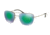 Prada PS52RS Sunglasses 1BC1M0-56 - Silver Frame, Light Green Mirror Green Lenses