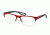 Prada PS55FV Eyeglass Frames UAB1O1-54 - Top Red Rubber On Steel Frame