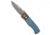 Pro-Tech Knives Emerson Custom CQC-7 Jigged Automatic Folding Knife, 3.25in, CPM 20CV, Spear Point Blade, Blue Handle, Blue/Gray, 7.875 inch, BHQ-196680