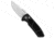 Pro-Tech Knives Les George SBR Automatic Folding Knife, 2.625in, CPM S35VN, Drop Point Blade, Aluminum, Black Handle, Knurled, Stonewash, Black/Gray, 6.50 inch, BHQ-99334