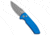Pro-Tech Knives Les George SBR Automatic Folding Knife, 2.625in, CPM S35VN, Drop Point Blade, Aluminum, Blue Handle, Acid Wash, Blue/Gray, 6.50 inch, BHQ-97049
