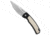 Pro-Tech Knives Magic 2 Whiskers Custom Automatic Folding Knife, 3.75in, 154CM, Spear Point Blade, Aluminum, Micarta, Black/White Handle, Black/White/Gray, 8.625 inch, BHQ-87919