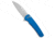 Pro-Tech Knives Malibu Wharncliffe Flipper Folding Knife, 3.25in, CPM MagnaCut, Wharncliffe Blade, Aluminum, Blue Handle, Textured, Blue/Gray, 7.50 inch, BHQ-180155