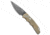 Pro-Tech Knives TR-5 Custom Automatic Folding Knife, 3.25in, Damascus, Drop Point Blade, Titanium, Bronze Handle, Bronze/Black, 7.625 inch, BHQ-80698