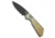 Pro-Tech Knives Strider + PT Custom Automatic Folding Knife, 3.00in, CPM MagnaCut, Drop Point Blade, Titanium, Gold Handle, Gridlock Texture Ti #6, Gold/Gray, 7.00 inch, BHQ-210945