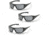 Pyramex Black Frame/Gray Anti-Fog Lens, Pack of 3